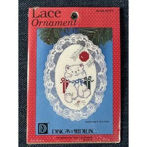 Designs for The Needle 1232 Kitty Cross Stitch Ornament Kit Sealed Christmas